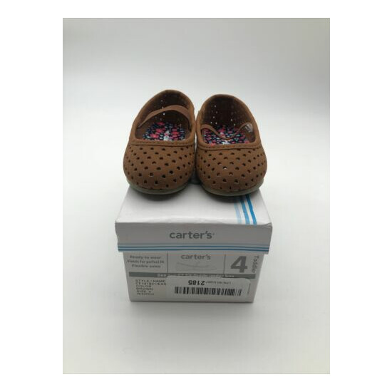 Carters Toddler Girl Brown Shoes Size 4 CF191901/Easton2 NWB image {1}