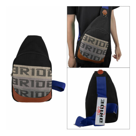 JDM BRIDE Men Backpack Molle Tactical Sling Chest Pack Shoulder Waist Travel Bag image {2}