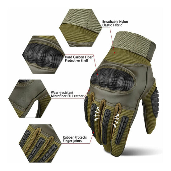 Tactical Knuckle Protection Gloves Mens Airsoft Paintball Army Military Training image {3}