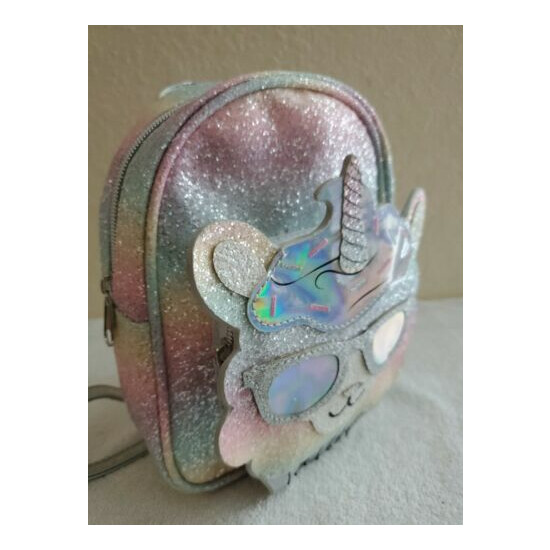 NEW, Girl's Unicorn Mini Backpack, rainbow sparkles. image {4}
