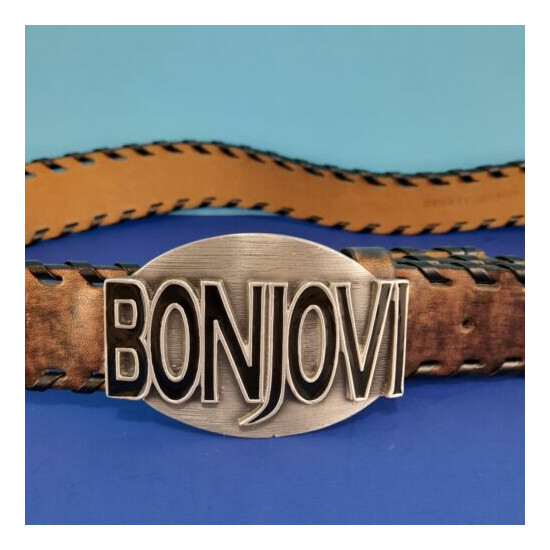 Bonjovi Genuine Leather Belt With Pure Pewter Buckle Size M image {1}