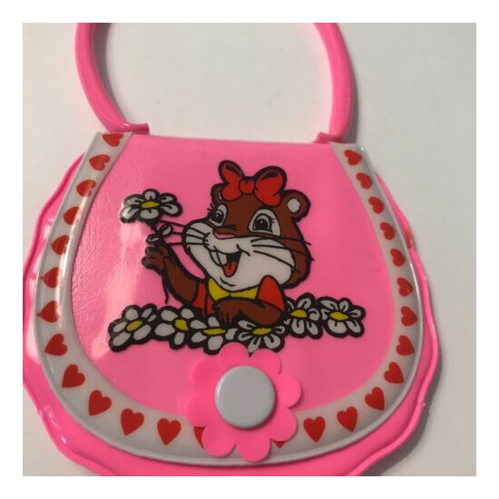 Vintage Royal Gorge Plastic Pink Child’s Purse with Mirror image {2}