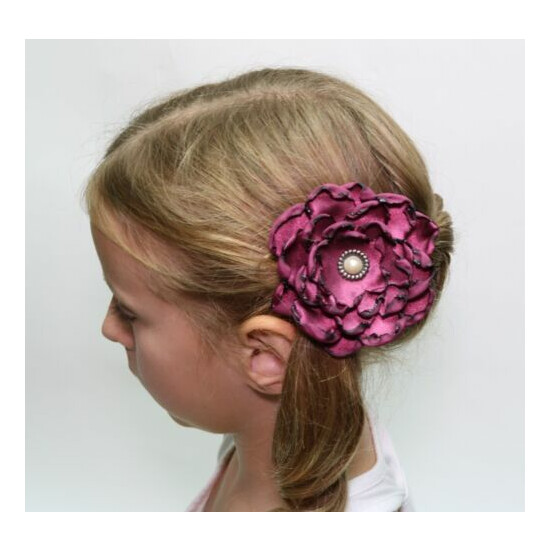 100% American Handmade Ribbon Hair Bow Clip Women Girl Smoke-free #1882 image {1}