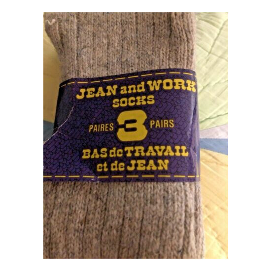 Vintage Canada Winter Wool Blend Boot Socks Ski Hanson Mohawk Quebec 1970s sz 11 image {2}