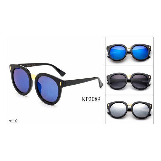 Kids Fashion Sunglasses Boys Girls Flash Mirror Lens Classic Designer UV 100% image {1}