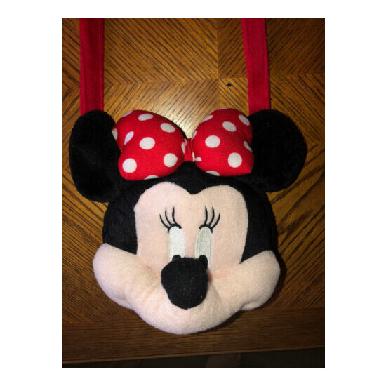 Minnie Mouse Head Plush Purse Girls Handbag Disney Authentic Shoulder Bag image {2}