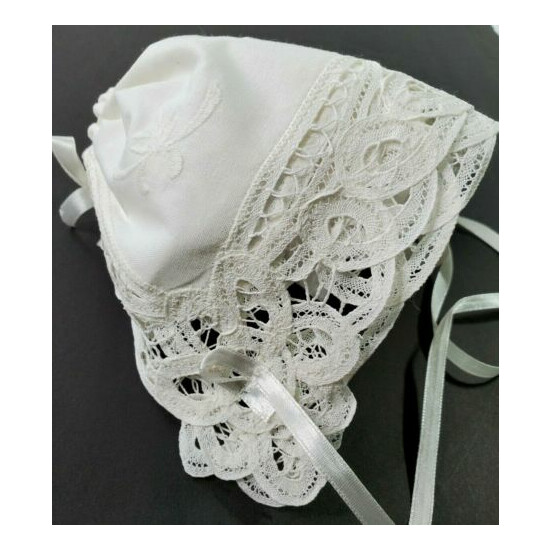 Baby Bonnet Elegant Baby Elegant Heirloom or Handkerchief NEW in Box 97111 image {1}