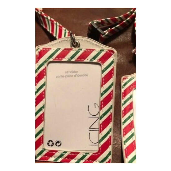 NWT ICING 4 RED GREEN AND WHITE CHRISTMAS ID HOLDERS “NAUGHTY LIST LEGEND” image {3}