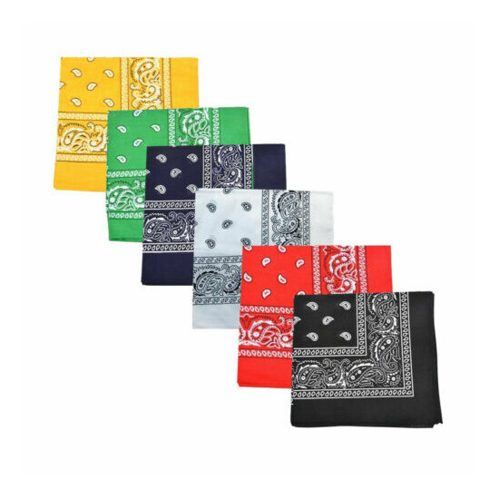 Pack of 10 XLarge Polyester Non Fading PAISLEY Bandanas 27 x 27 Inch - Party and image {1}
