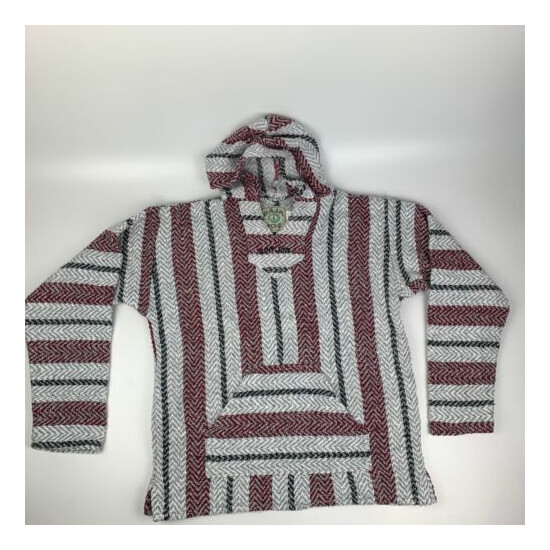 Baja Joe Men's M Mexican Baja Hoodie Poncho L/S Pullover Made in Mexico image {1}