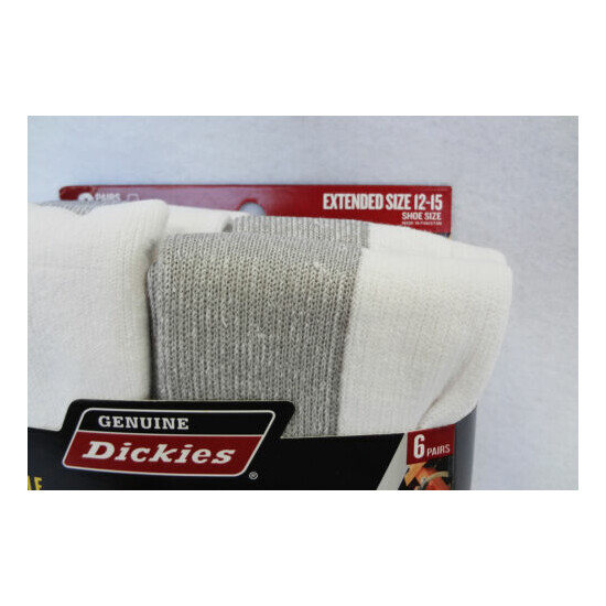 DICKIES Men's Socks DRI-TECH ANKLE White 6 Pairs FLEX Cotton Blend EXTENED SIZE image {4}