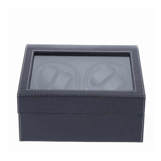 4+6 Automatic Rotation Leather Watch Winder Storage Case Box Silent Motor Black image {5}