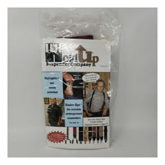 HoldUp Brand Suspenders - 1" No Slip Gold Clips - Chocolate 7028 - Y Back -NEW image {1}