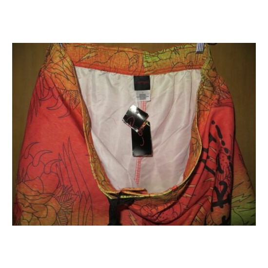 Ed Hardy mens XL ombre orange to green swim trunks board shorts~NWT! NICE! image {2}