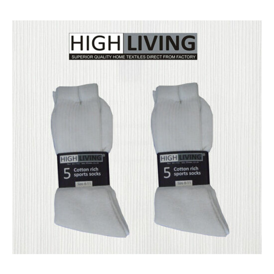 15 Pairs of Mens Sport Socks Cushion Sole Black White Grey Cotton Rich Size 6-11 image {2}
