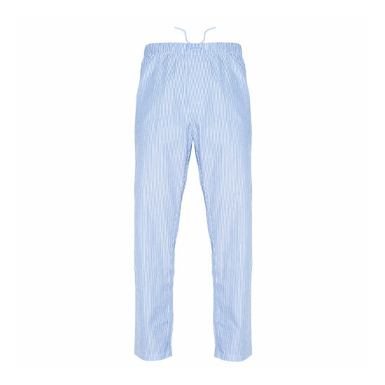 Ritzy Men/Kids/Boys Pajama Pants 100% Cotton Woven Poplin - BL & WH Stripes image {4}