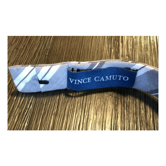 NEW Toddler Vince Camuto Bow Tie Plaid Grays White Adjustable image {4}