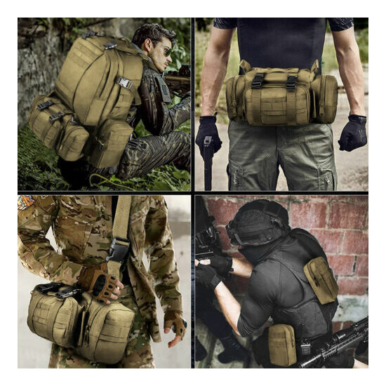 55L Military Tactical Molle Backpack Rucksack Daypack Outdoor Hiking Camping Bag Thumb {8}