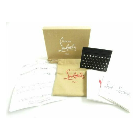 Made in Italy Christian Louboutin W KIOS Spike / with studs Leather card case image {2}