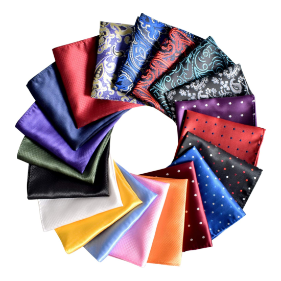 20 Pack Mens Pocket Squares Handkerchiefs Set Assorted Colors With Box NEW image {1}
