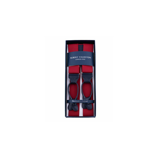 NWT ALBERT THURSTON braces suspenders red elastic luxury handmade England L image {1}