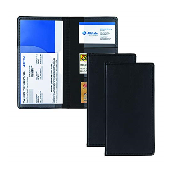 Samsill 2 Pack Car Registration Holder - Vehicle Glovebox Organizer Wallet for image {1}