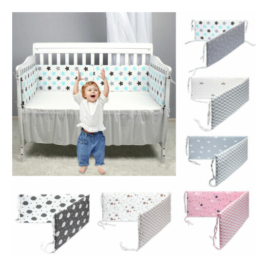 Newborn Baby Bed Bumper Crib Around Cushion Cot Protector Pillows Room Decor AUS image {1}