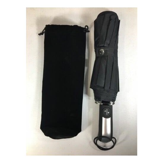 SYRINX Travel Umbrella BLACK Compact Folding Automatic, Gift Box Velvet Bag NEW  image {2}