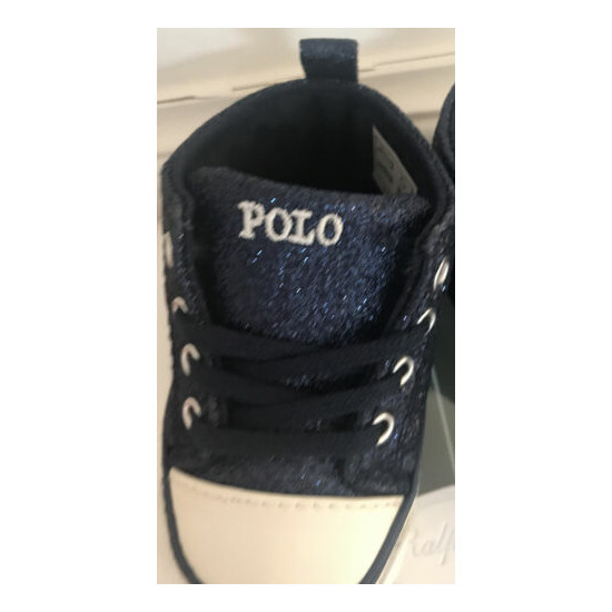 Ralph Lauren Boxed Baby Glittered Navy Pram Boots Size Baby 1.5 ~ 3-6 Months image {2}