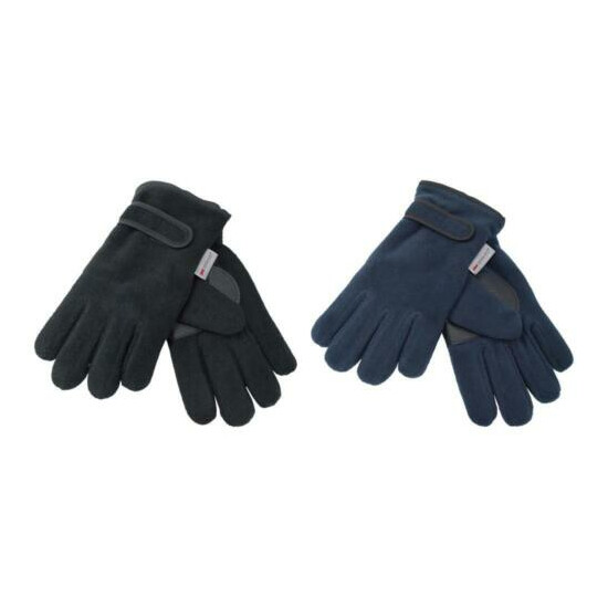 Kids Thermal Fleece Gloves Thinsulate Quality Polar Warm Glove 1 or 2 Pack image {1}