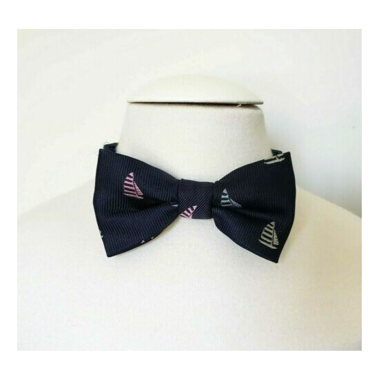 Janie and Jack Boys Bow Tie Marine Sail Boat Print Pastels Navy Blue Size 0-24 M image {1}