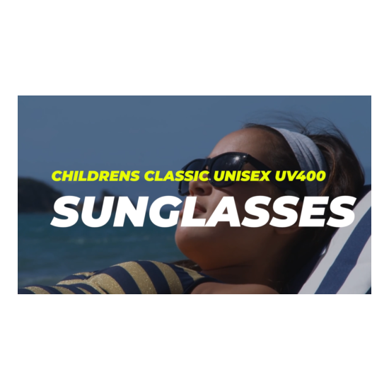 Black Kids Childrens Sunglasses UV400 Classic Shades Fashion Glasses Boys Girls image {2}