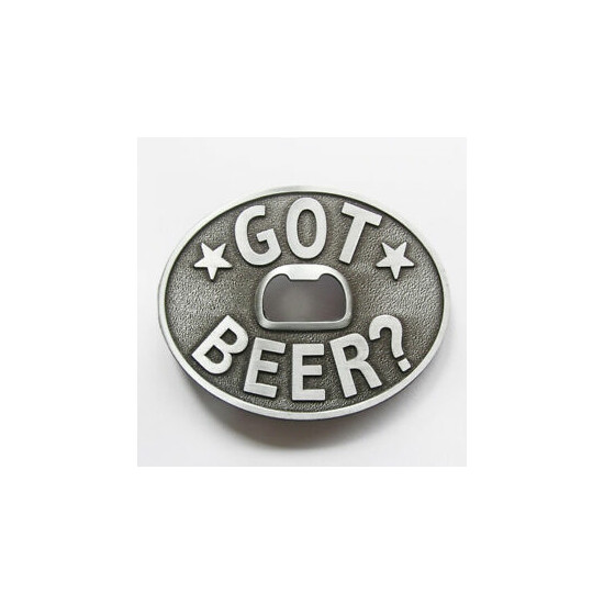 Got Beer? Beer Bottle Opener Oval Western Metal Novelty Belt Buckle image {1}