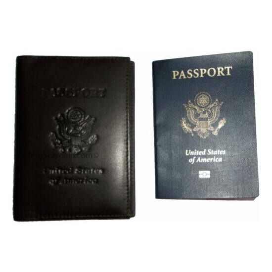 Lot of 12 New USA Leather passport case wallet credit ATM card case ID holder BN image {3}
