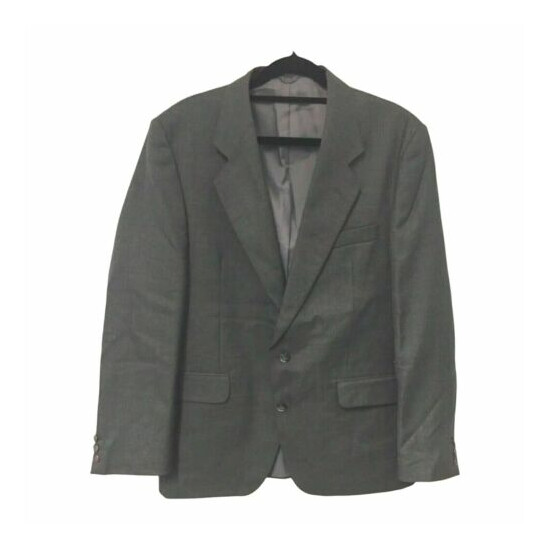 London Park Mens Grey Suit Size 102 Pants Jacket Formal Business Wedding image {3}