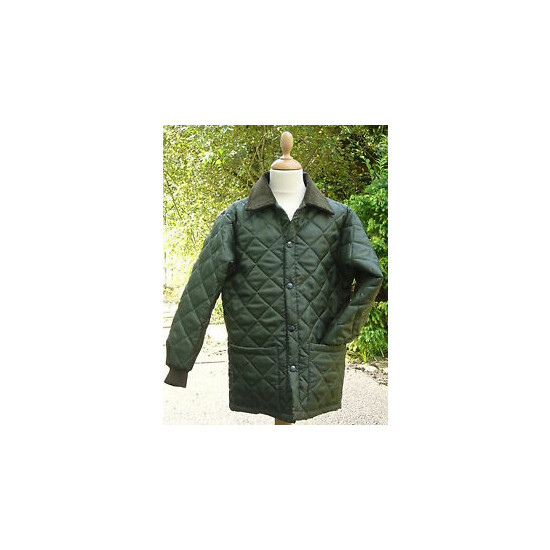 CHILDRENS HORSE QUILTED RIDING COAT/JACKET OLIVE NEW image {1}