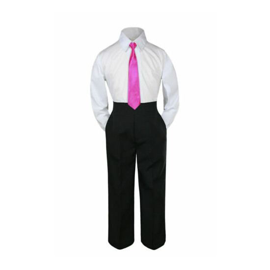 3pc Fuchsia Tie Shirt Suit for Baby Boy Toddler Kid Pants Color by Selection image {2}