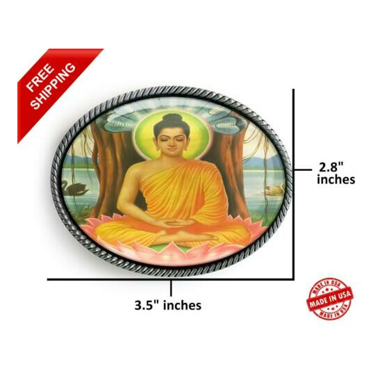 Buddha Gautama Belt Buckle - Spiritual Meditation Handmade Unisex Gift- 318 image {3}