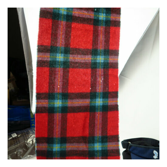 Super Soft Red Tartan Plaid Lambs Wool Scarf Johnstons of Elgin Made in Scotland image {4}
