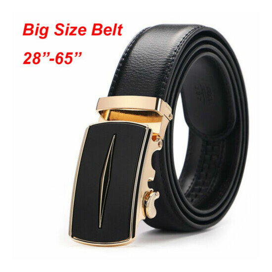 2021 Pure Mens Belt Mens Automatic Buckle Belt Black Belt Extra Large 28" -62" image {1}