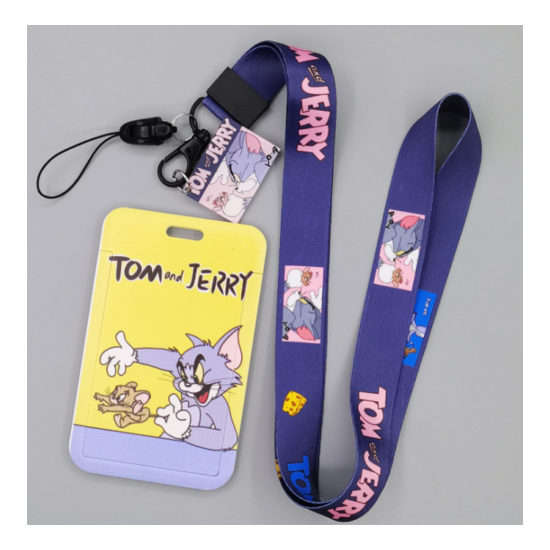 lot cats mouse cartoon key chain Lanyard acrylic ID Badge Holder Key Neck Strap image {2}