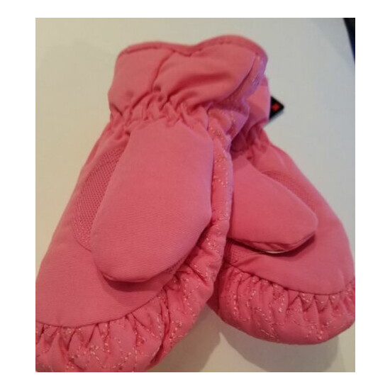 Infants Girls Wonderkids Brand Thinsulated Water Resistant Pink Winter Mittens  image {2}