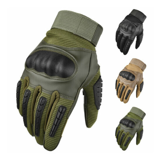 Tactical Knuckle Protection Gloves Mens Airsoft Paintball Army Military Training image {1}