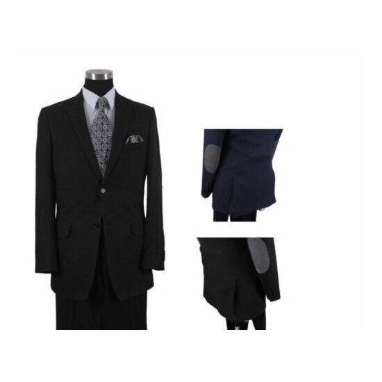 Men's 2 button linen suit with pants white, black, navy, blue L613 Fortino Landi image {5}