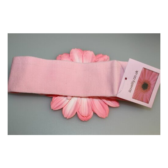 BABY GIRL'S LARGE FLOWER HEAD/HAIR BAND STRETCH 12 MONTHS + OVER PEACHY PINK NE  image {3}