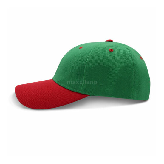 Baseball Cap Plain 2 Two Tone Loop Adjustable Solid Hat Polo Style Visor Caps image {3}