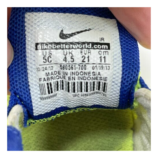Nike Baby Toddler Medium Green Shoes 580561-700 Size 5c UK 4.5 EUR 21 CM 11 image {6}