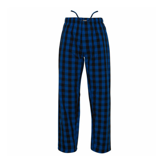 Ritzy Kids/Boys/Men Pajama Pants 100% Cotton Plaid Woven - BL& BK Checks image {1}