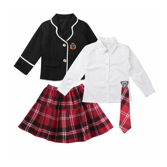 Kids Boys/Girls Anime Costume School Uniform Suit Coat Shirt Tie Pants/Skirt Set image {4}
