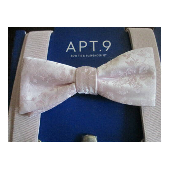 Apt. 9 Pale Pink Suspenders w Jacquard Bowtie Adult Unisex Easter Wedding Spring image {1}